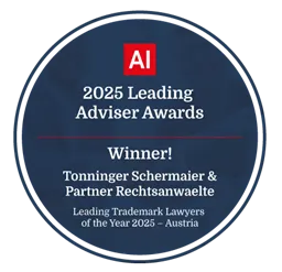 Tonninger Schermaier & Partner Rechtsanwälte — Leading Trademark Lawyers of the Year 2025, AI Awards Winners Badge
